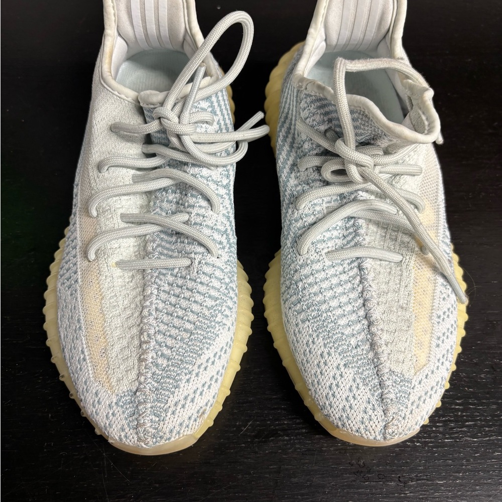 Stylish Blue/Gray and Cream Yeezy Sneakers